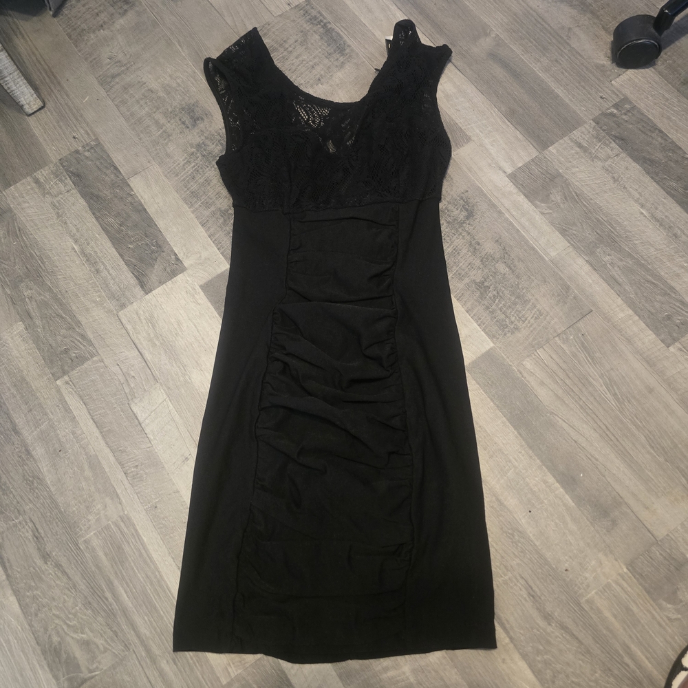 Mystic Sexy Black Dress With Lace Accents